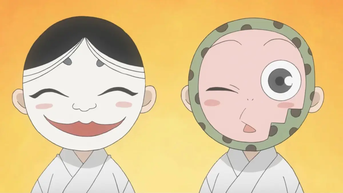 Onikiri ve Kotetsu yan yana gülümsüyor